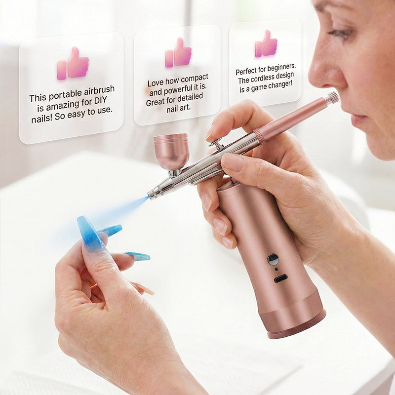 📢📢50%  OFF !! ⏰🎨 Three pressure settings + wireless freedom! Professional-grade airbrush for DIY, modeling, and makeup—all in one device! ✨