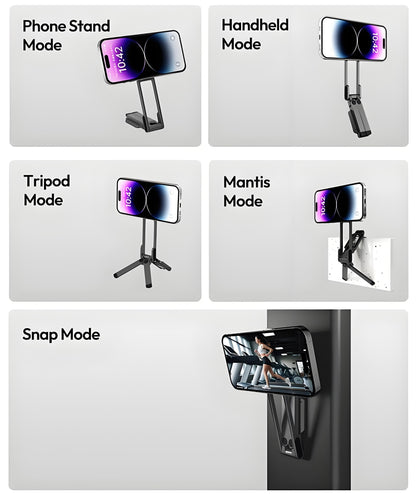 📢📢50% off!! ⏰ Magnetic Mount – 5-in-1 Mini Tripod with Dual MagSafe Magnets, Foldable Hook & Arca-Swiss Base! 📱🎥