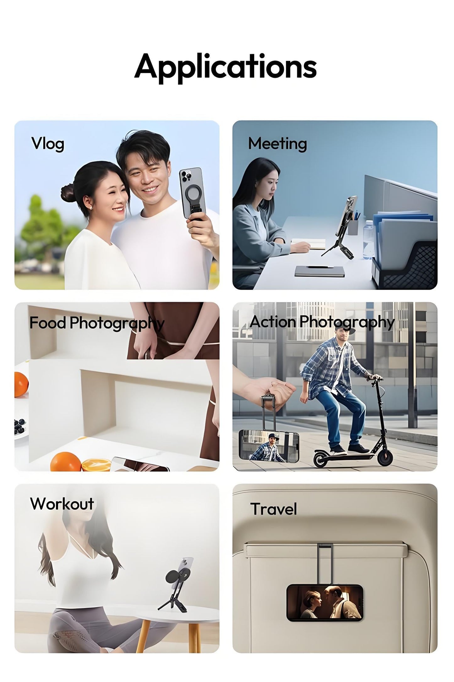 📢📢50% off!! ⏰ Magnetic Mount – 5-in-1 Mini Tripod with Dual MagSafe Magnets, Foldable Hook & Arca-Swiss Base! 📱🎥