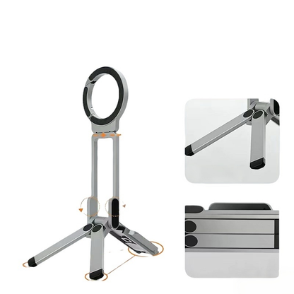 📢📢50% off!! ⏰ Magnetic Mount – 5-in-1 Mini Tripod with Dual MagSafe Magnets, Foldable Hook & Arca-Swiss Base! 📱🎥