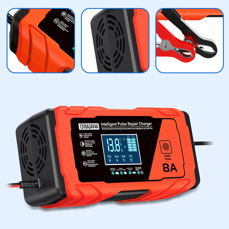 ⏳49% Off & Free Shipping!🔋 Smart Digital Display + Four-Season Temperature Control! Multi-Function Battery Charger for Precise Maintenance of All Types of Lead-Acid Batteries⚡