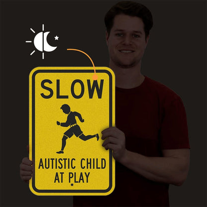 💛 Yellow-and-Black Warning Signs: Pressing the “Slow Down” Button for Children with Autism! 24/7 Protection + Community Inclusion 🚗