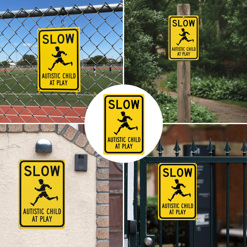 💛 Yellow-and-Black Warning Signs: Pressing the “Slow Down” Button for Children with Autism! 24/7 Protection + Community Inclusion 🚗