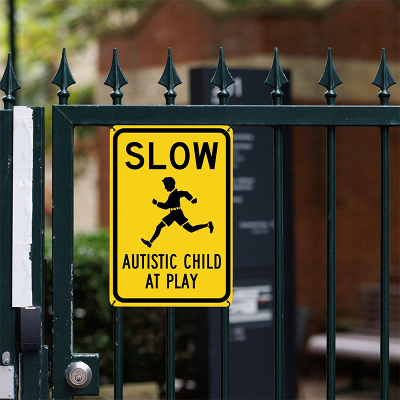💛 Yellow-and-Black Warning Signs: Pressing the “Slow Down” Button for Children with Autism! 24/7 Protection + Community Inclusion 🚗