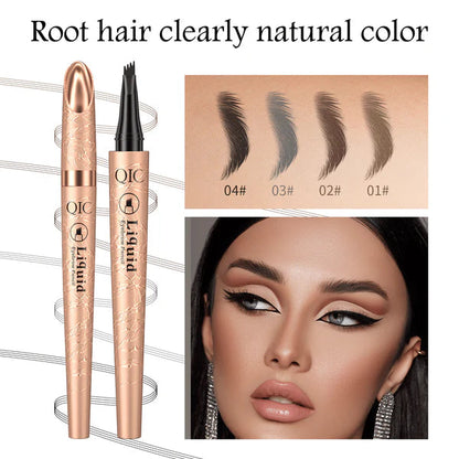 ✏️ BUY 1 GET 1 FREE! ✨ 3D Microblading Eyebrow Pencil – 4-Prong Tip, Waterproof & Natural Hair-Like Strokes 🖌️
