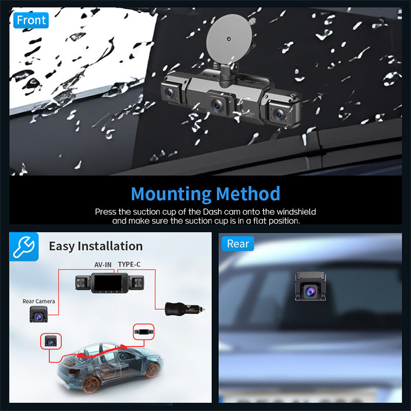 💥49% OFF!📷4-Channel HD Dash Cam with Night Vision📹