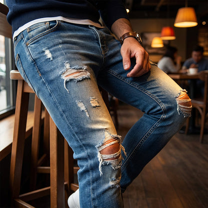 👖New 40% OFF🔥Stylish Distressed Skinny Jeans for Men