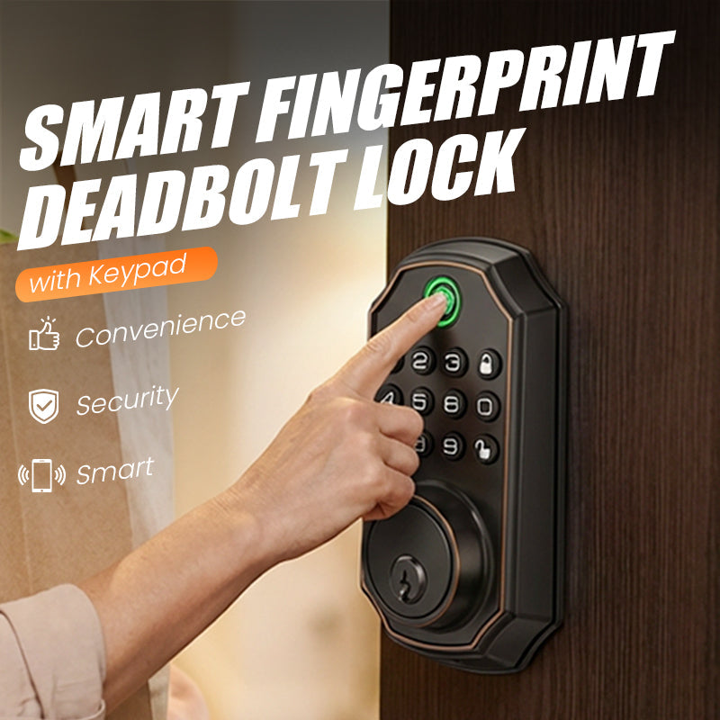 📢📢60% OFF!! ⏰Smart Fingerprint Deadbolt Lock with Keypad