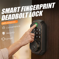 📢📢60% OFF!! ⏰Smart Fingerprint Deadbolt Lock with Keypad
