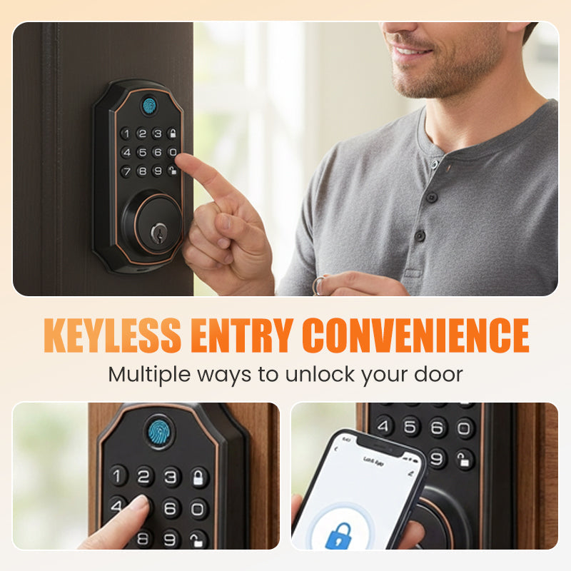 📢📢60% OFF!! ⏰Smart Fingerprint Deadbolt Lock with Keypad