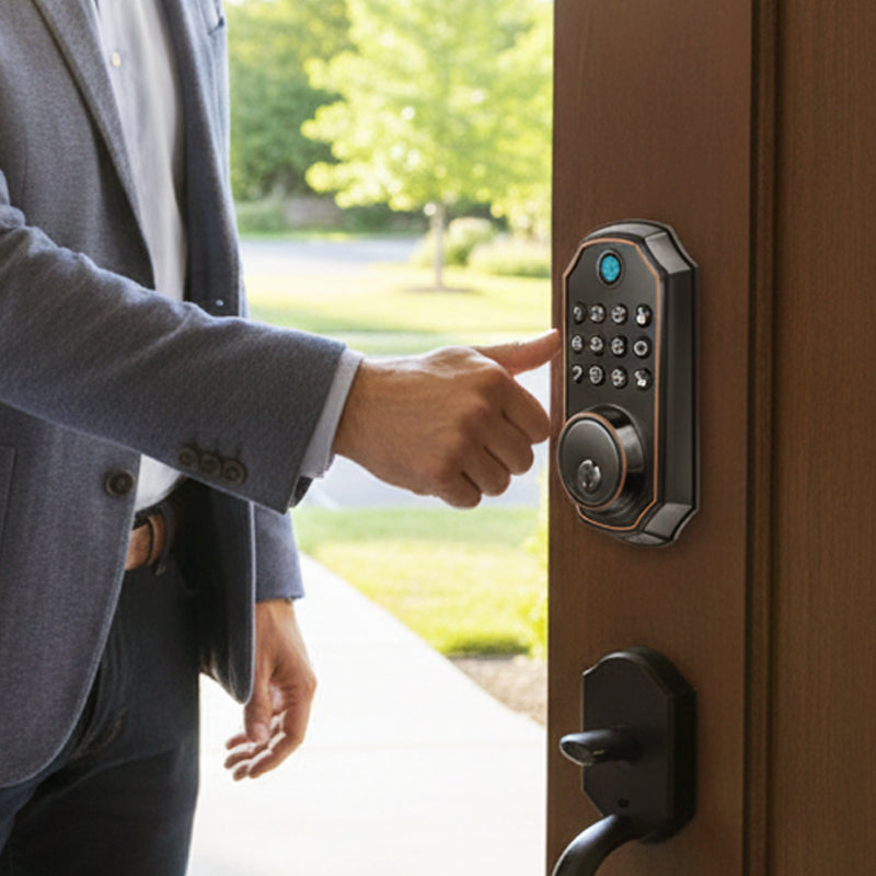 📢📢60% OFF!! ⏰Smart Fingerprint Deadbolt Lock with Keypad