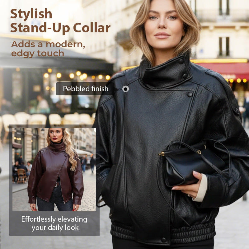 ⏰50% OFF NOW!!🔥Cool Faux Leather Biker Jacket