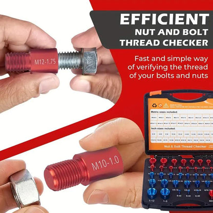 📢📢49% OFF !! ⏰ Nut & Bolt Thread Checker Kit – Dual-Sided, Military-Grade, Metric & Imperial ✨