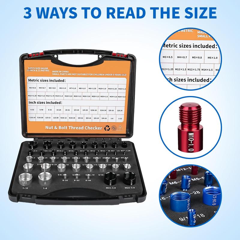 📢📢49% OFF !! ⏰ Nut & Bolt Thread Checker Kit – Dual-Sided, Military-Grade, Metric & Imperial ✨