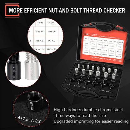 📢📢49% OFF !! ⏰ Nut & Bolt Thread Checker Kit – Dual-Sided, Military-Grade, Metric & Imperial ✨