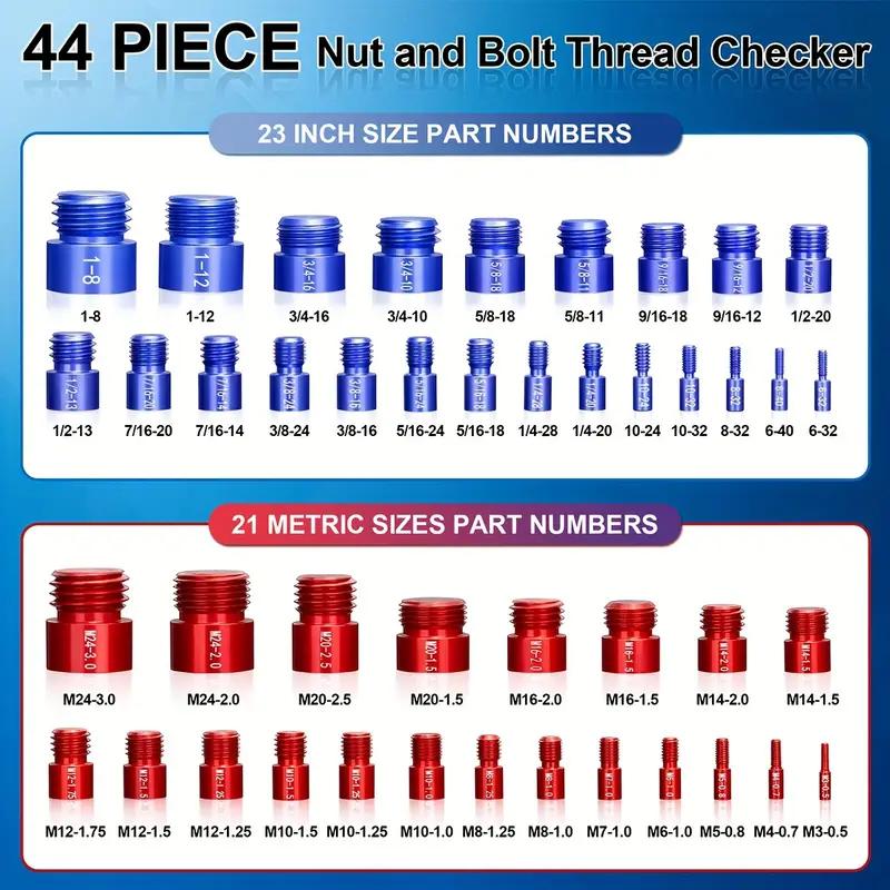 📢📢49% OFF !! ⏰ Nut & Bolt Thread Checker Kit – Dual-Sided, Military-Grade, Metric & Imperial ✨