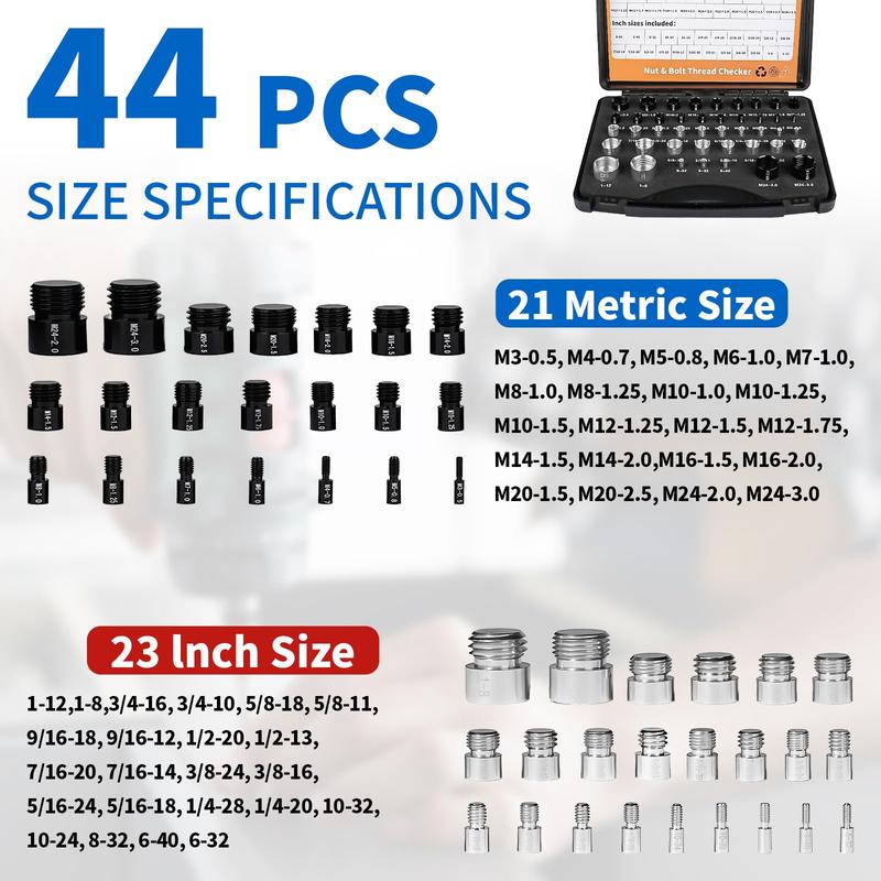 📢📢49% OFF !! ⏰ Nut & Bolt Thread Checker Kit – Dual-Sided, Military-Grade, Metric & Imperial ✨