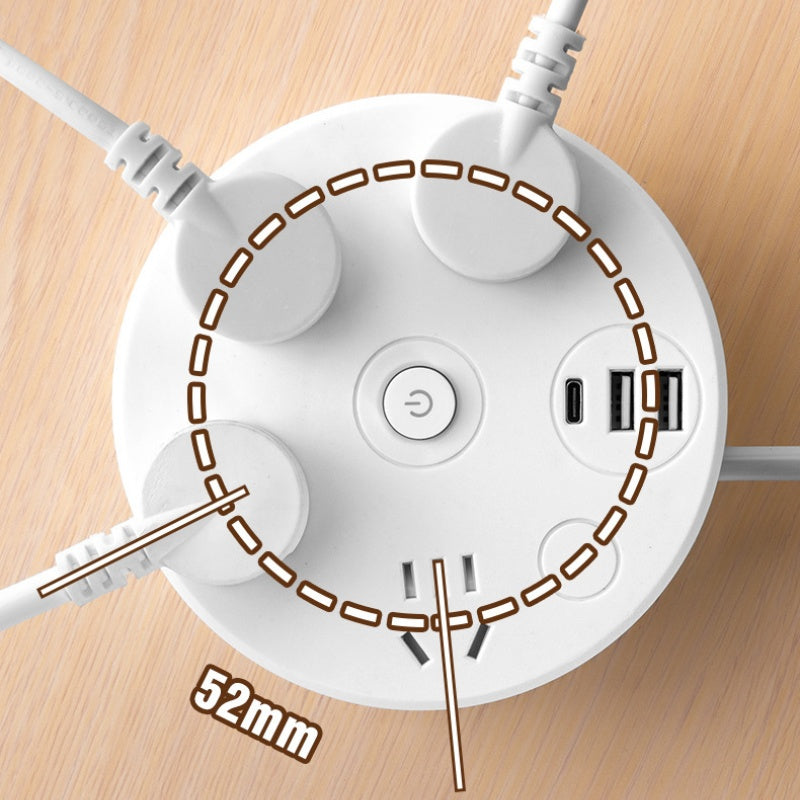 ✨🔥Retractable Power Strip with Hook & USB Ports🔌