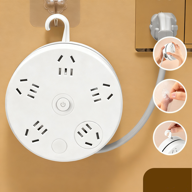 ✨🔥Retractable Power Strip with Hook & USB Ports🔌