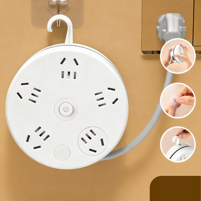 ✨🔥Retractable Power Strip with Hook & USB Ports🔌