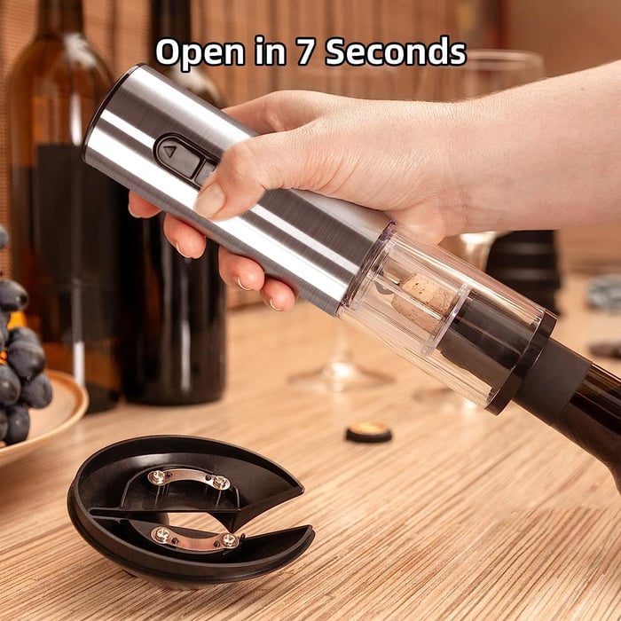 🍾 49% OFF! 🍷 Cordless Electric Corkscrew Set – USB Rechargeable, Automatic Rotation & Ergonomic Design for Gifts ✨