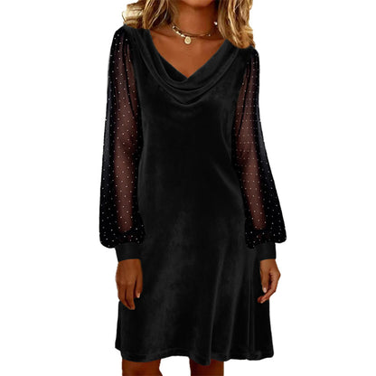 🔥HOT SALE👗Women’s Elegant Cowl Neck Knee-Length Sheath Dress✨