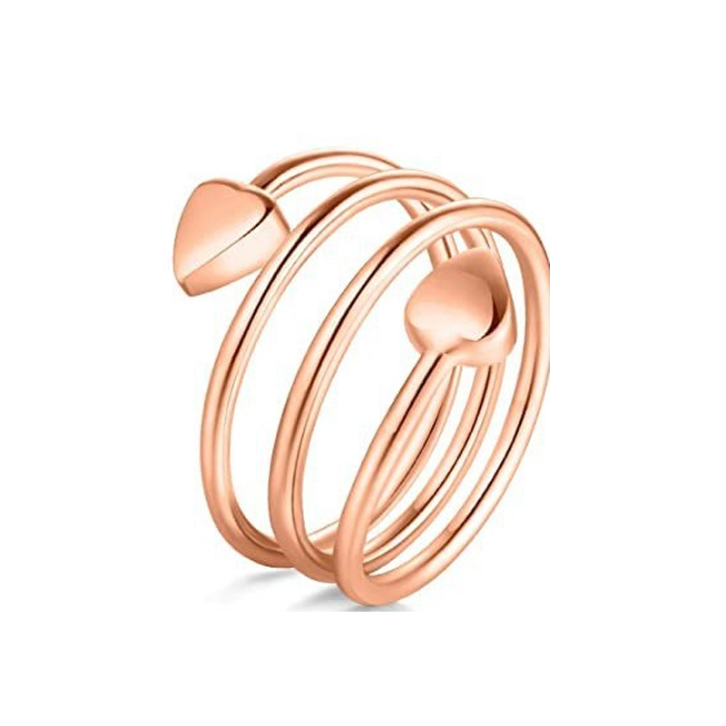 💞Valentine's Day Special Offer!✨Adjustable Spiral Heart Copper Ring💓💍