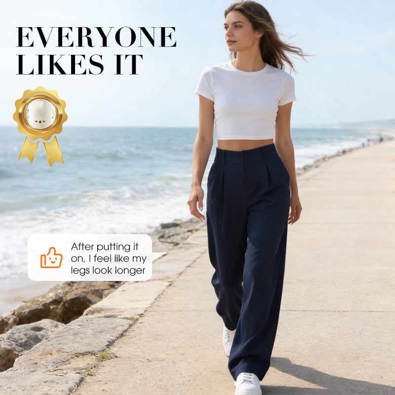 🏆2026 New Style 49% OFF💝Women's High Waisted Straight Leg Work Trousers with Side Pockets -✨Smart & Casual Look for Office and Beyond