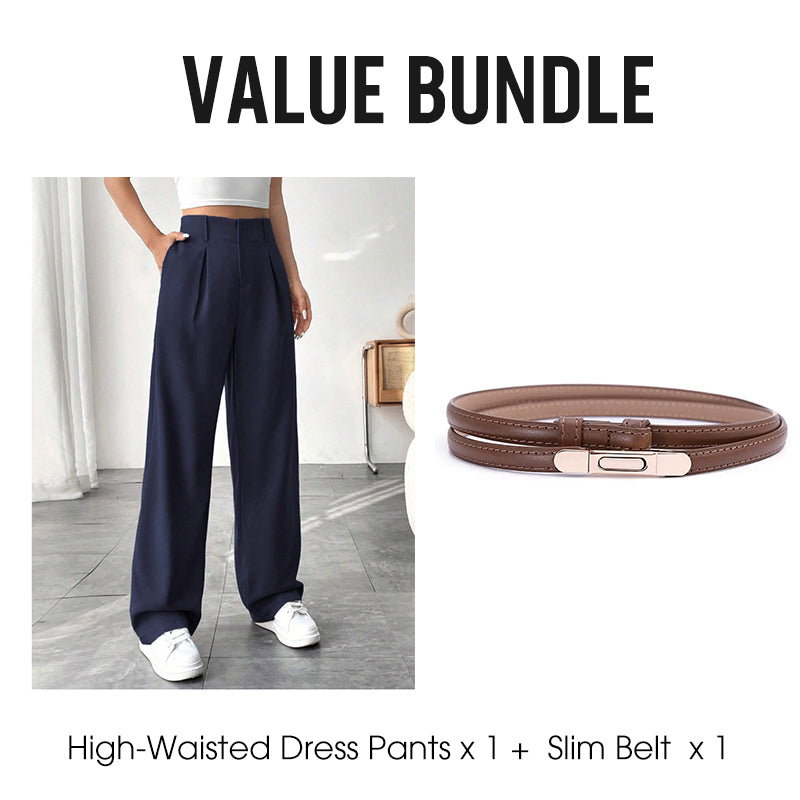🏆2026 New Style 49% OFF💝Women's High Waisted Straight Leg Work Trousers with Side Pockets -✨Smart & Casual Look for Office and Beyond