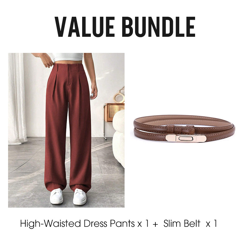🏆2026 New Style 49% OFF💝Women's High Waisted Straight Leg Work Trousers with Side Pockets -✨Smart & Casual Look for Office and Beyond