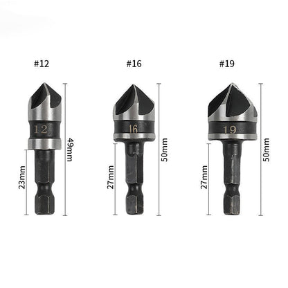 🛠️ 49% OFF NOW! 🔩 Countersink Drill Bit Set for Woodworking (5PCS/3PCS) – Clean Flush Holes, Durable & Time-Saving ⚙️