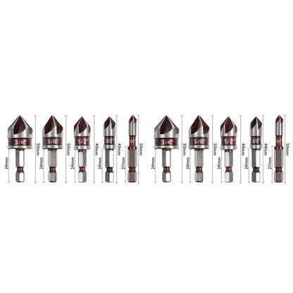 🛠️ 49% OFF NOW! 🔩 Countersink Drill Bit Set for Woodworking (5PCS/3PCS) – Clean Flush Holes, Durable & Time-Saving ⚙️