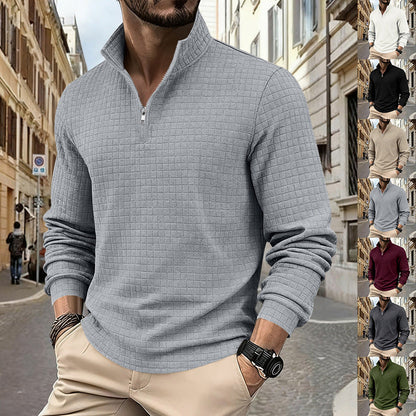 🤩49% Off!!👕Men's Quarter-Zip Jacquard Pullover Sweatshirt🌟