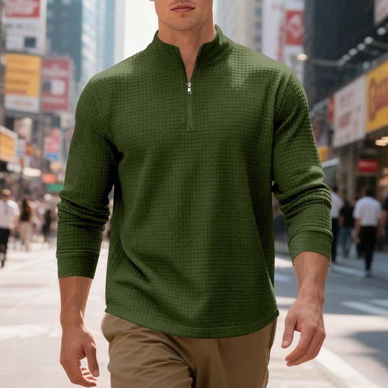 🤩49% Off!!👕Men's Quarter-Zip Jacquard Pullover Sweatshirt🌟