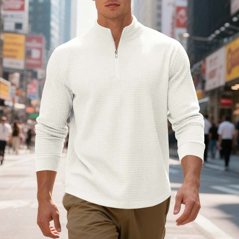 🤩49% Off!!👕Men's Quarter-Zip Jacquard Pullover Sweatshirt🌟