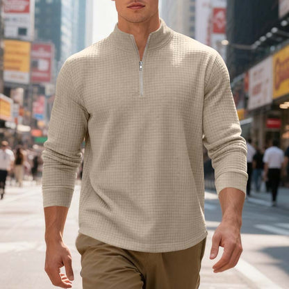 🤩49% Off!!👕Men's Quarter-Zip Jacquard Pullover Sweatshirt🌟