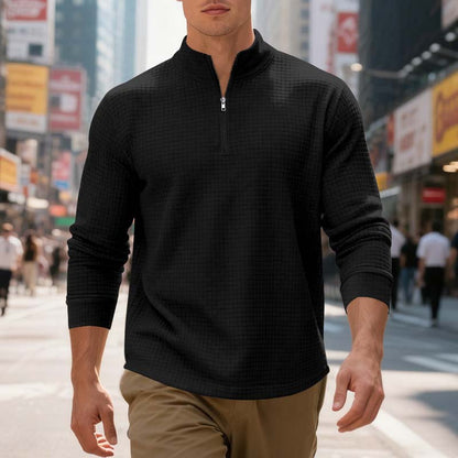 🤩49% Off!!👕Men's Quarter-Zip Jacquard Pullover Sweatshirt🌟