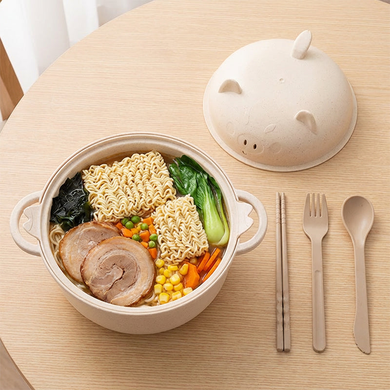🔥While Supplies Last 40% OFF!🎉 1300ml Instant Noodle Bowl Set with Lid & Cutlery