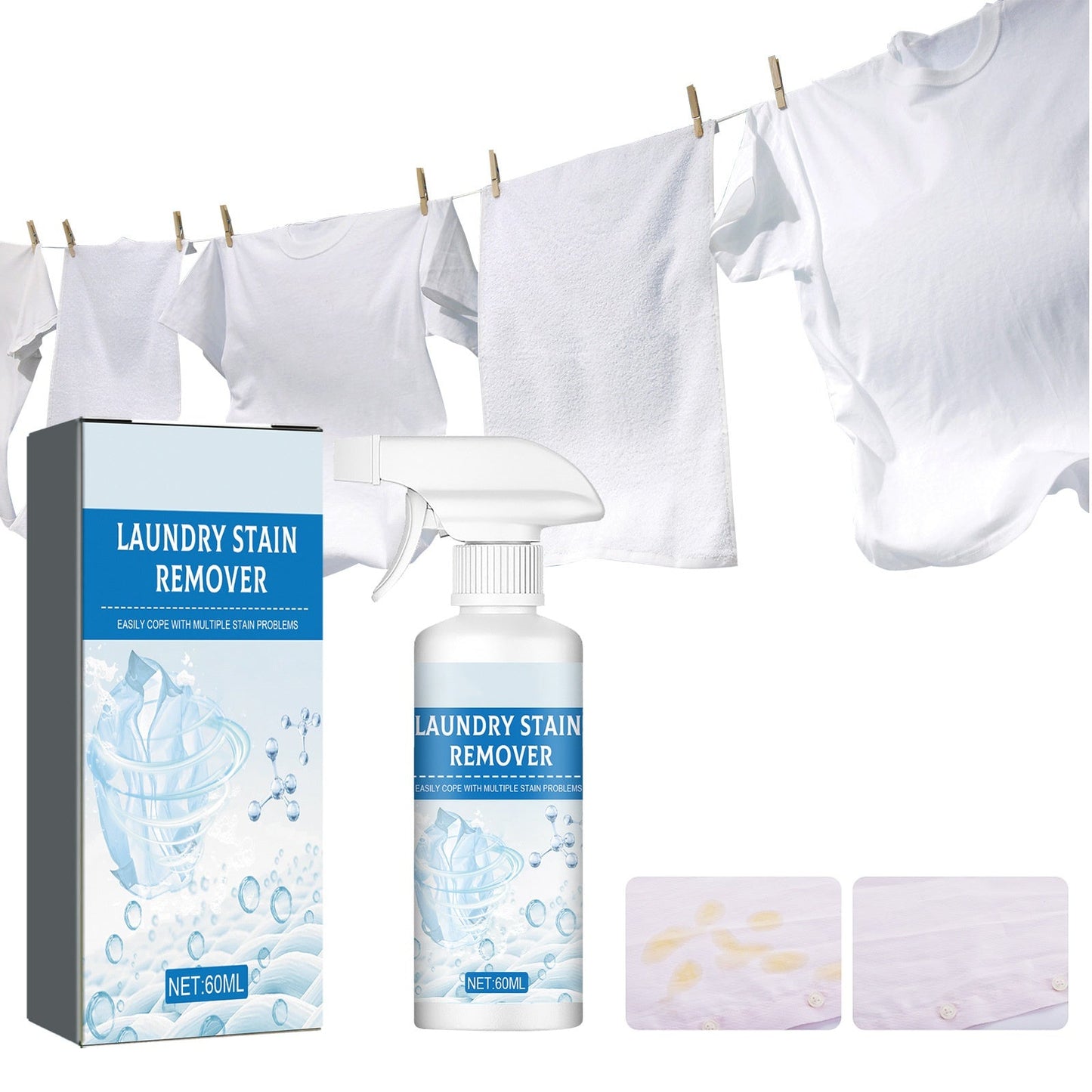 🥳2026 HOT SALE🥳💞50K+ SOLD!🧺🍷60% OFF! Laundry Spot & Stain Remover – Save your favourite clothes from stains! No rubbing, just spray & go. Works on tea, grass, gravy & more. A true laundry hero. 💷👕
