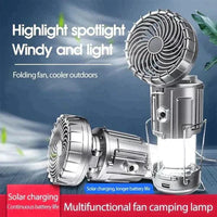 🔥🔥🔥🔥2026 Hot-selling Portable LED Camping Lantern with Fan, Solar Charging, A Camping Essential