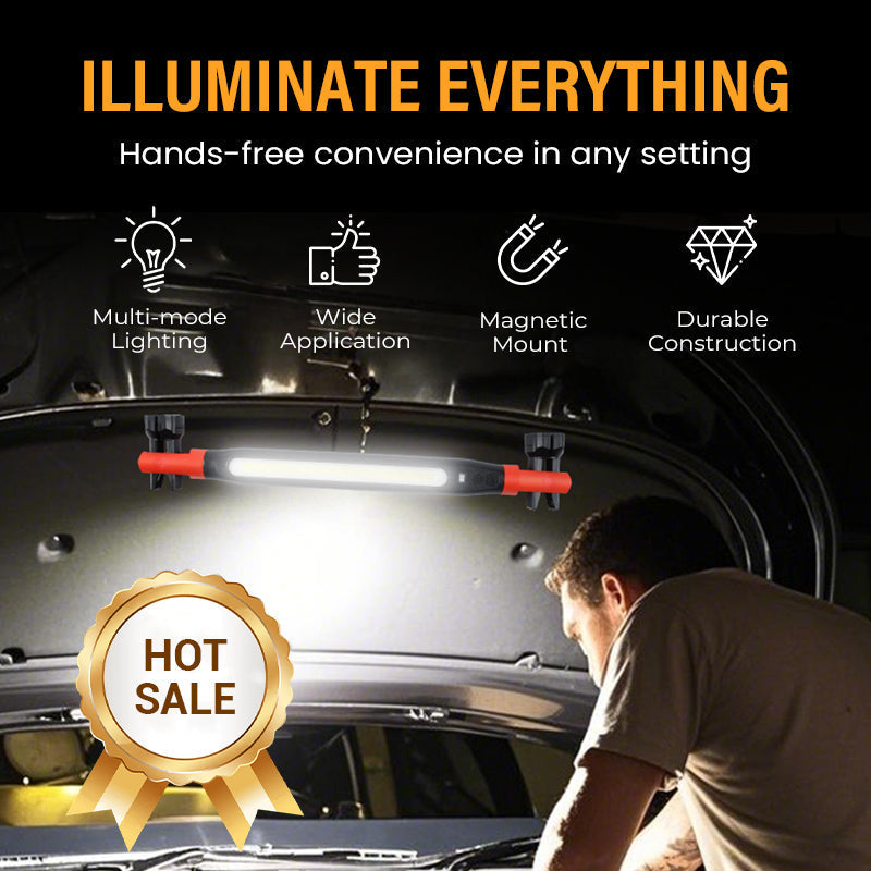 📢📢40% OFF !! ⏰3000LM LED Work Light – Magnetic + hook, 5200mAh battery, 360° rotation. Type‑C fast charge. Bright as day anywhere! 🔋✨