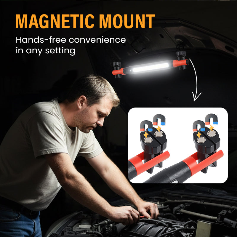 📢📢40% OFF !! ⏰3000LM LED Work Light – Magnetic + hook, 5200mAh battery, 360° rotation. Type‑C fast charge. Bright as day anywhere! 🔋✨