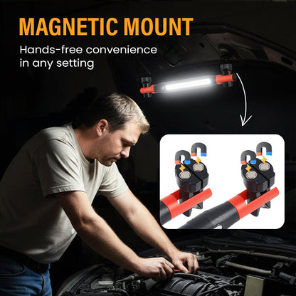 📢📢40% OFF !! ⏰3000LM LED Work Light – Magnetic + hook, 5200mAh battery, 360° rotation. Type‑C fast charge. Bright as day anywhere! 🔋✨