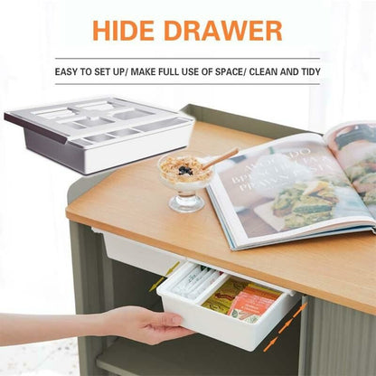 🔥46% OFF!✨ Hidden Under-Desk Drawer: Stick it on and hide it away—your desk instantly tidies up! 🗂️