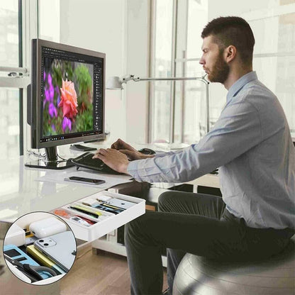 🔥46% OFF!✨ Hidden Under-Desk Drawer: Stick it on and hide it away—your desk instantly tidies up! 🗂️