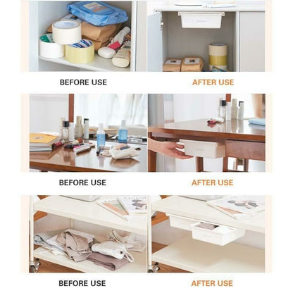 🔥46% OFF!✨ Hidden Under-Desk Drawer: Stick it on and hide it away—your desk instantly tidies up! 🗂️
