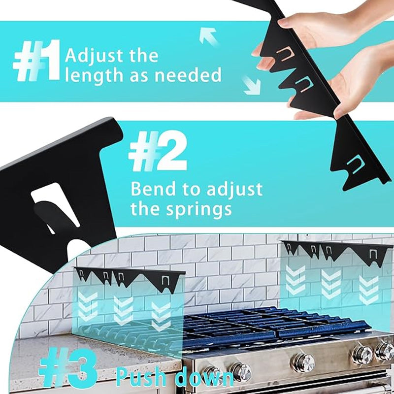 🔪49% OFF! 🍳 Stainless Steel Adjustable Retractable Stove Gap Covers 🧹