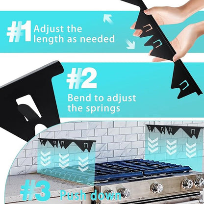 🔪49% OFF! 🍳 Stainless Steel Adjustable Retractable Stove Gap Covers 🧹