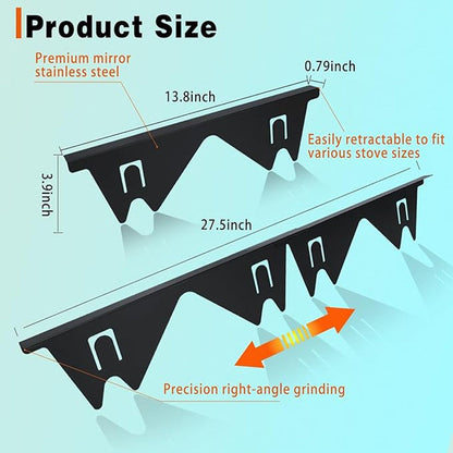 🔪49% OFF! 🍳 Stainless Steel Adjustable Retractable Stove Gap Covers 🧹