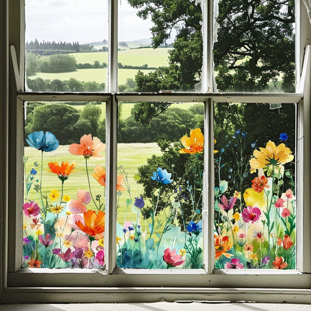✨LAST DAY SALE 49% OFF!💐Colorful Floral Bouquet Window Sticker🖼️